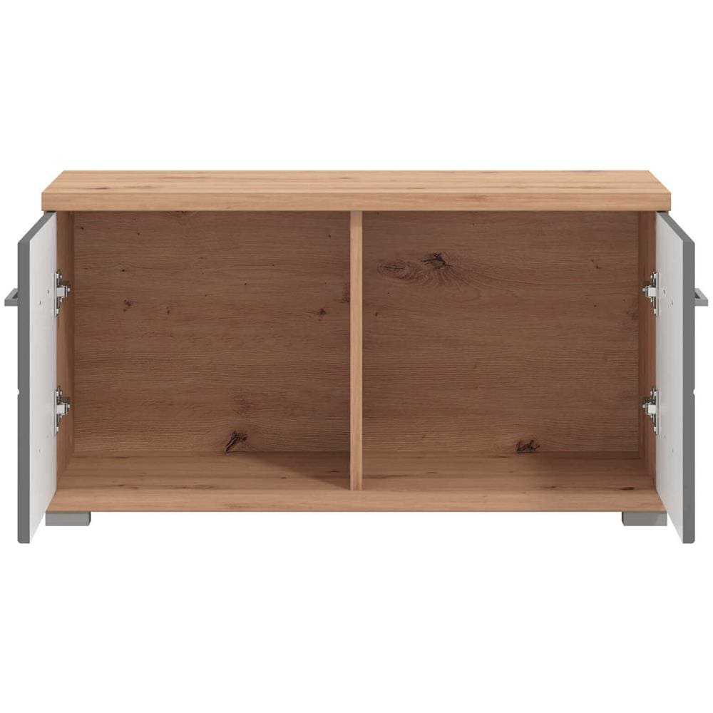 Attaccapanni Da Parete Moderno Con Mensola Colore Rovere Di Design Moderno Industrial Cm 86,6 X 40 X 456 H - Foto 2