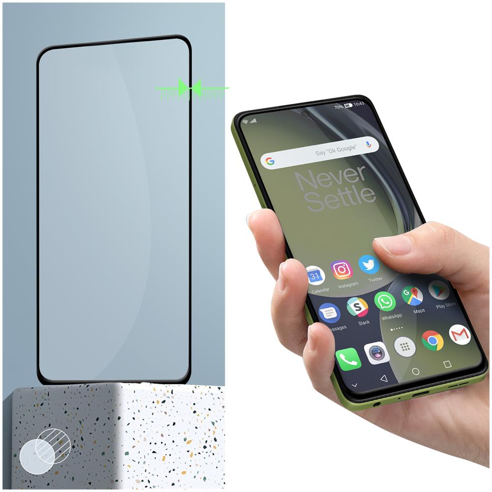 Vetro Temperato 9h Per Oneplus Nord Ce 3 Lite 5g Bordo Smussato Nero - Foto 5