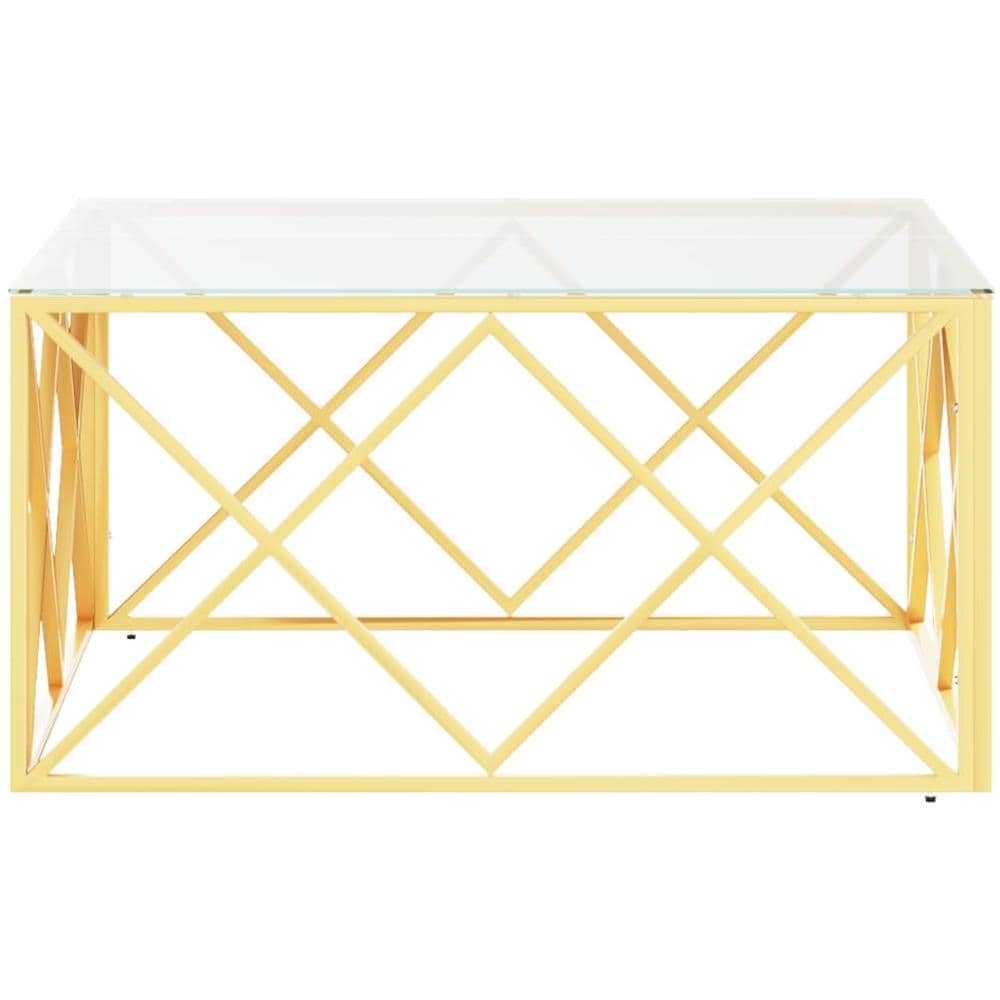 Tavolino Da Salotto 80x80x40 Cm In Acciaio Inox E Vetro - Foto 3