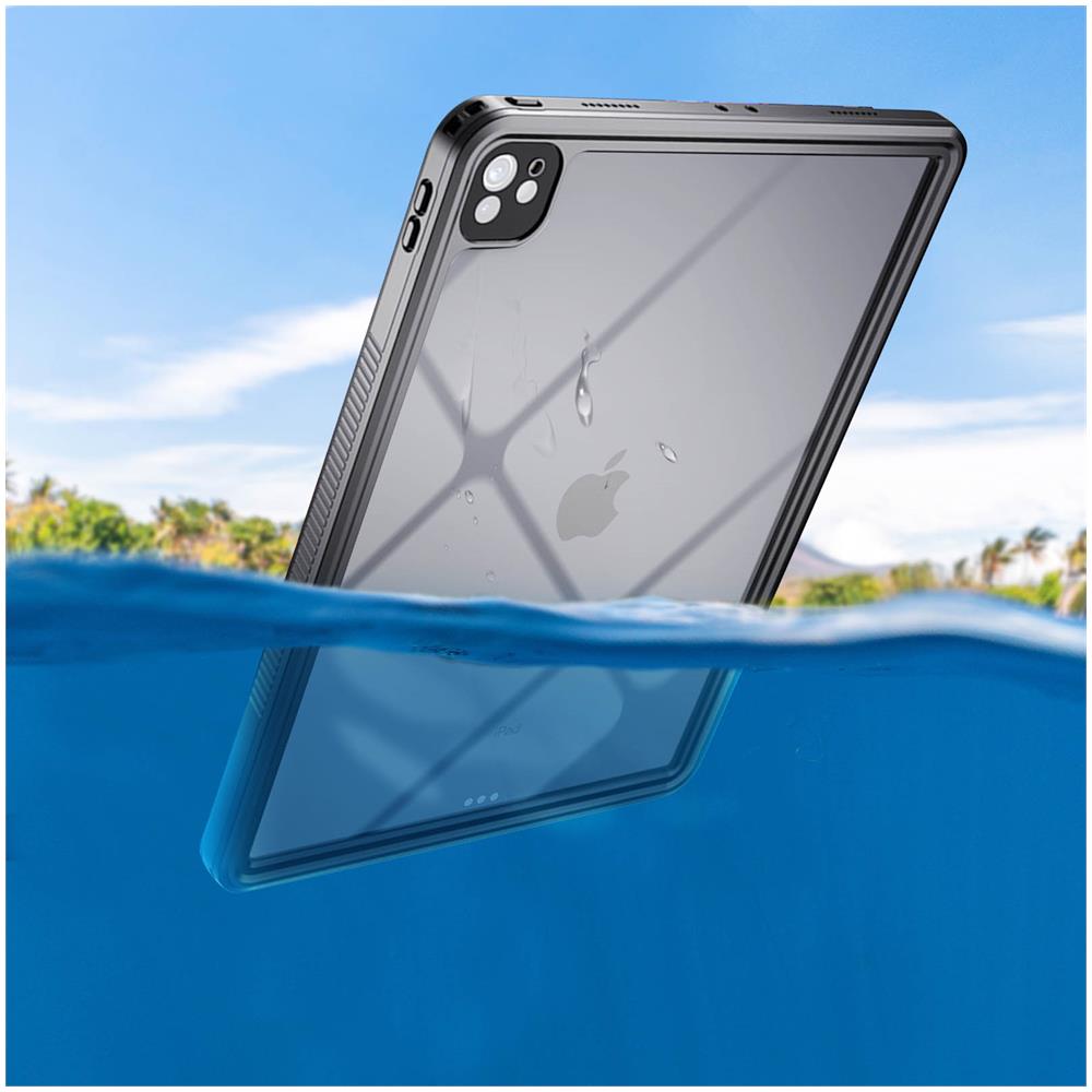 Cover Waterproof Per Ipad Pro 12.9 2018, 2020, 2021 E 2022 Redpepper Bordo Nero - Foto 5