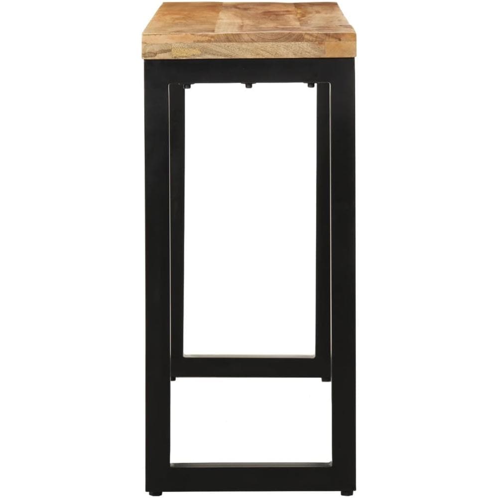 Tavolo Consolle 110x35x76 Cm In Legno Grezzo Massello Di Mango - Foto 3