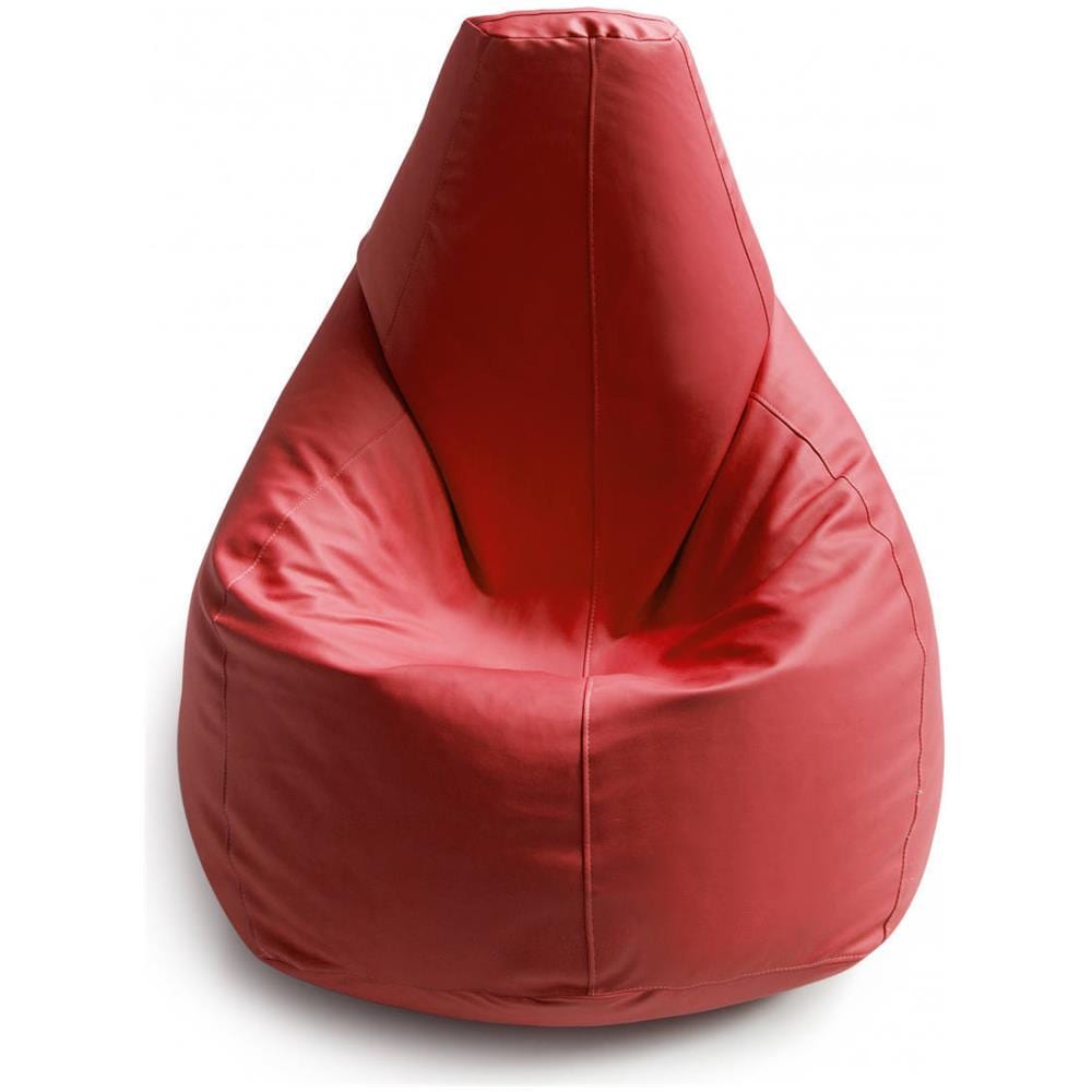 Pouf Annachiara, Pouf A Sacco, 100% Made In Italy, Poltrona A Sacco In Ecopelle, Cm 70x70h110, Rosso - Foto 3