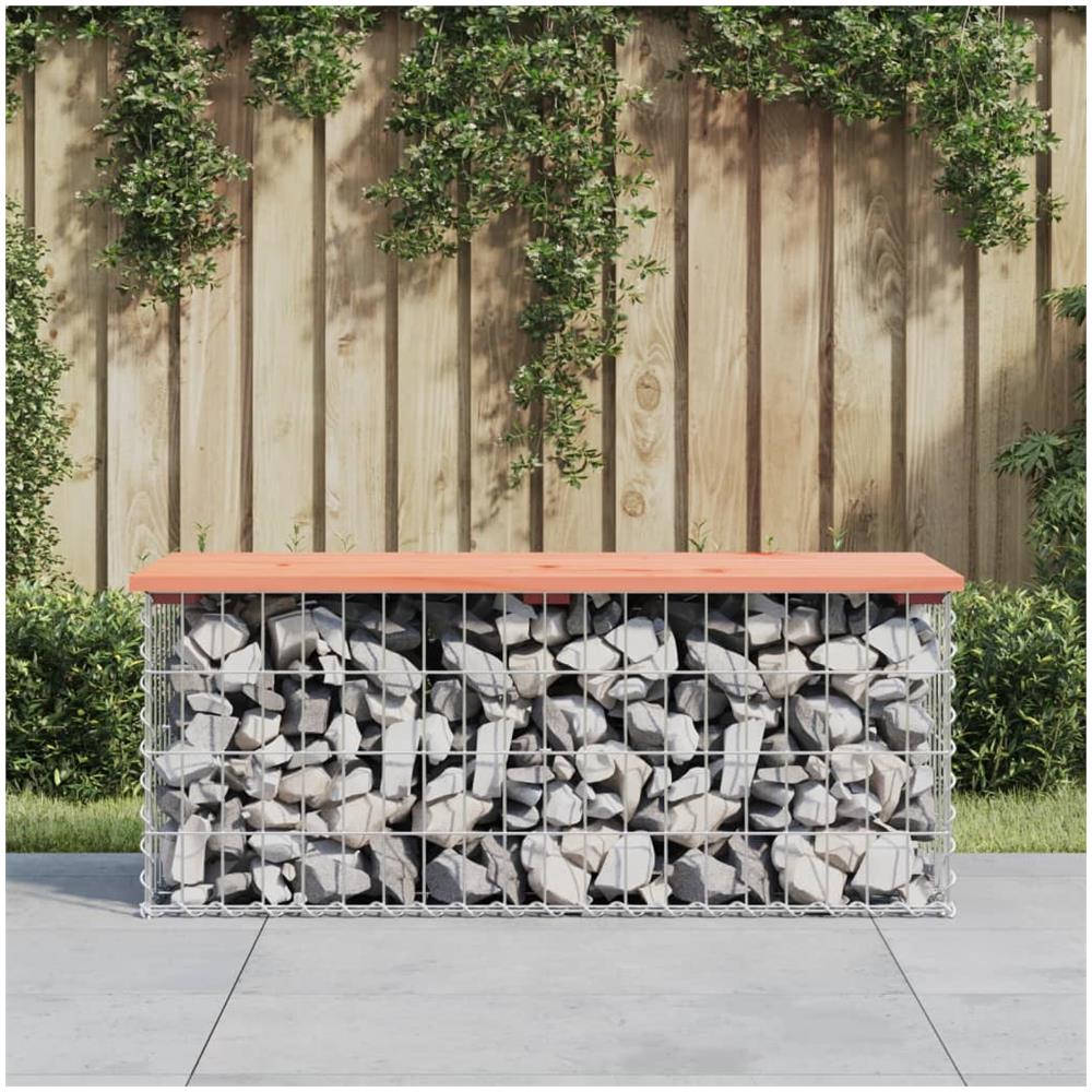 Panca Da Giardino Design Gabbione 103x44x42 Cm Massello Douglas - Foto 1