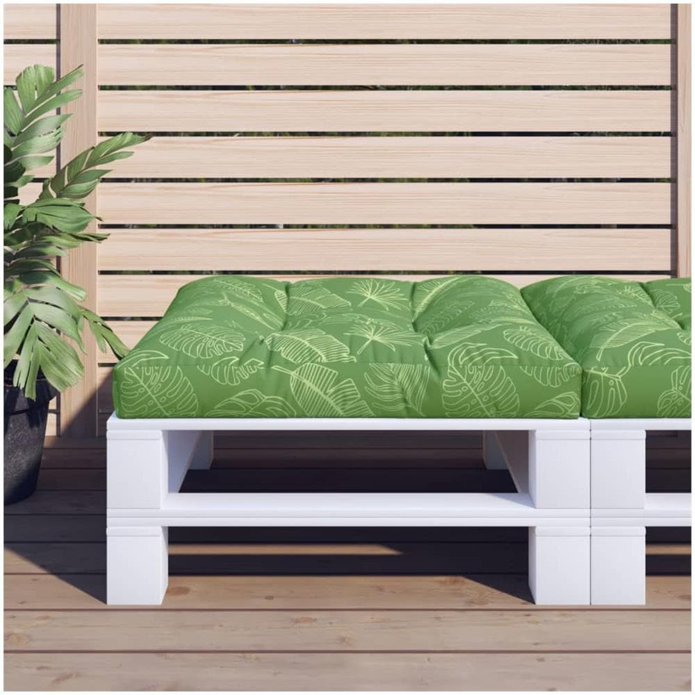 Cuscino Per Pallet Con Motivo A Foglie 80x80x12 Cm In Tessuto - Foto 1