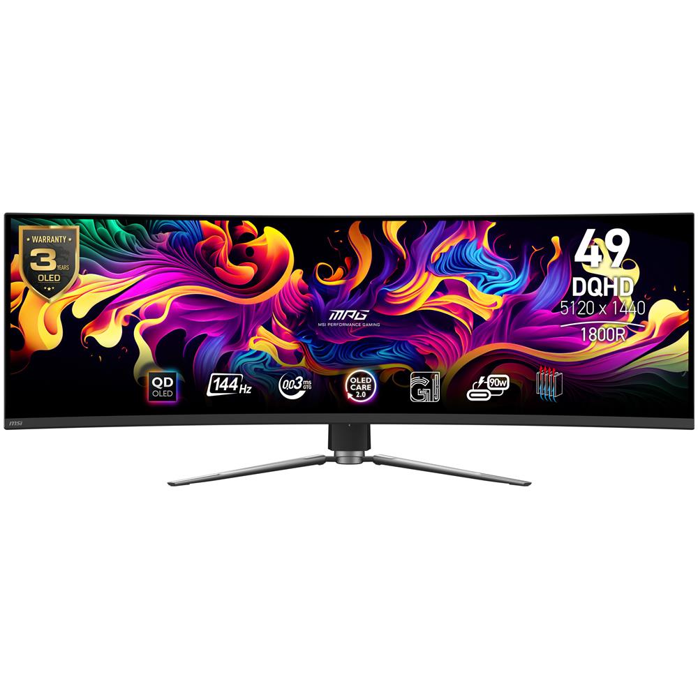 Monitor 49" QD-OLED Curvo Gaming MPG 491CQPDE DQHD 5120 x 1440 Pixel Tempo di Risposta 0,03 Ms Frequenza di Aggiornamento 144 (Hz) - Foto 1