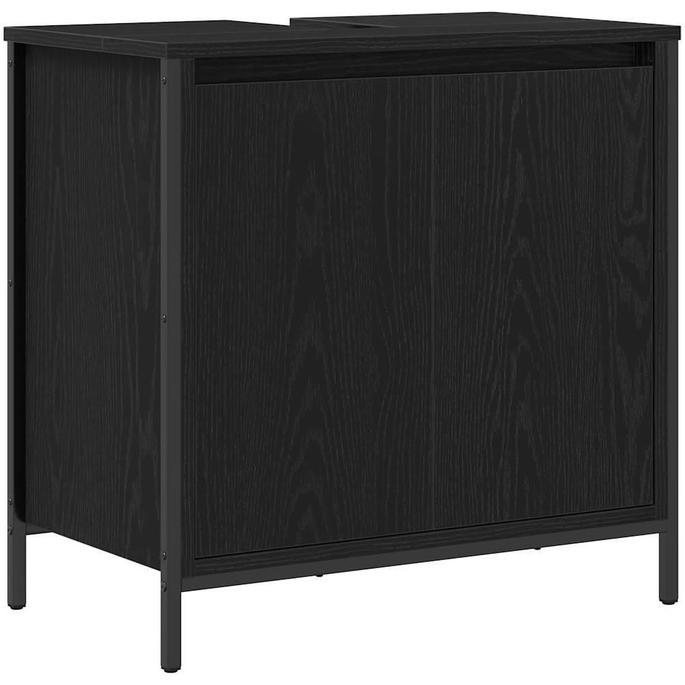 Mobile Lavabo da Bagno Nero 60x34,5x60 cm - Foto 1