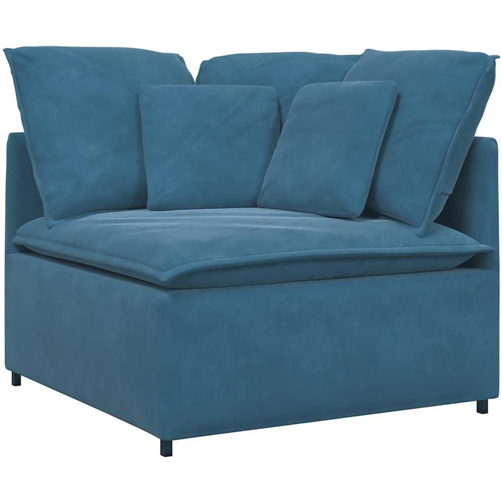 Modulo Angolare Divano Modulare con Cuscini Blu 100 cm - Foto 1