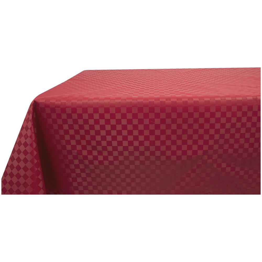 Tovaglia Cerata Antimacchia Disegno Damina Pvc Tinta Unita Quadretti 140x180 Bordeaux - Foto 3