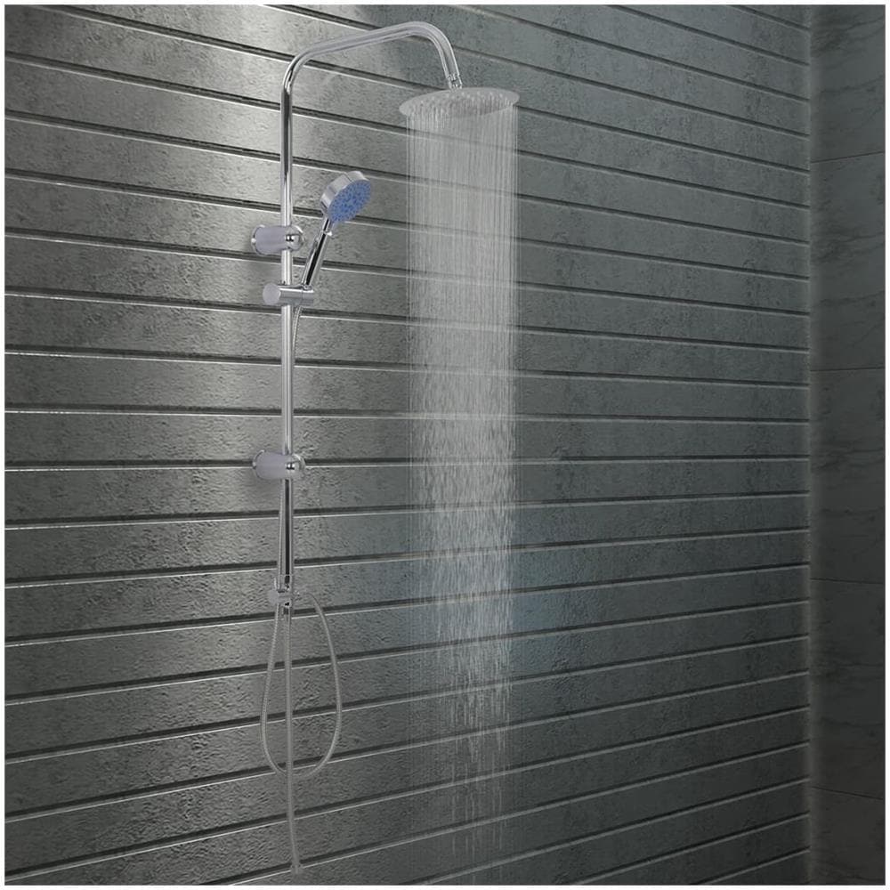 Set Per Doccia A Doppio Soffione Con Doccetta Acciaio Inox - Foto 8