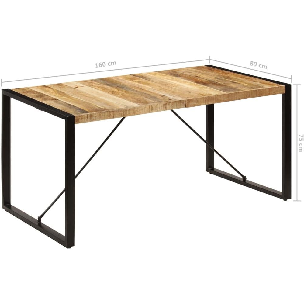 Tavolo Da Pranzo 160x80x75 Cm In Legno Massello Di Mango - Foto 8