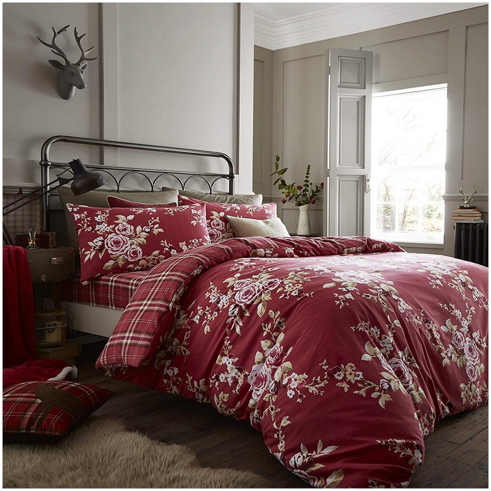 Canterbury Check Set Di Copripiumino 240x260x1 Cm Rosso - Foto 1