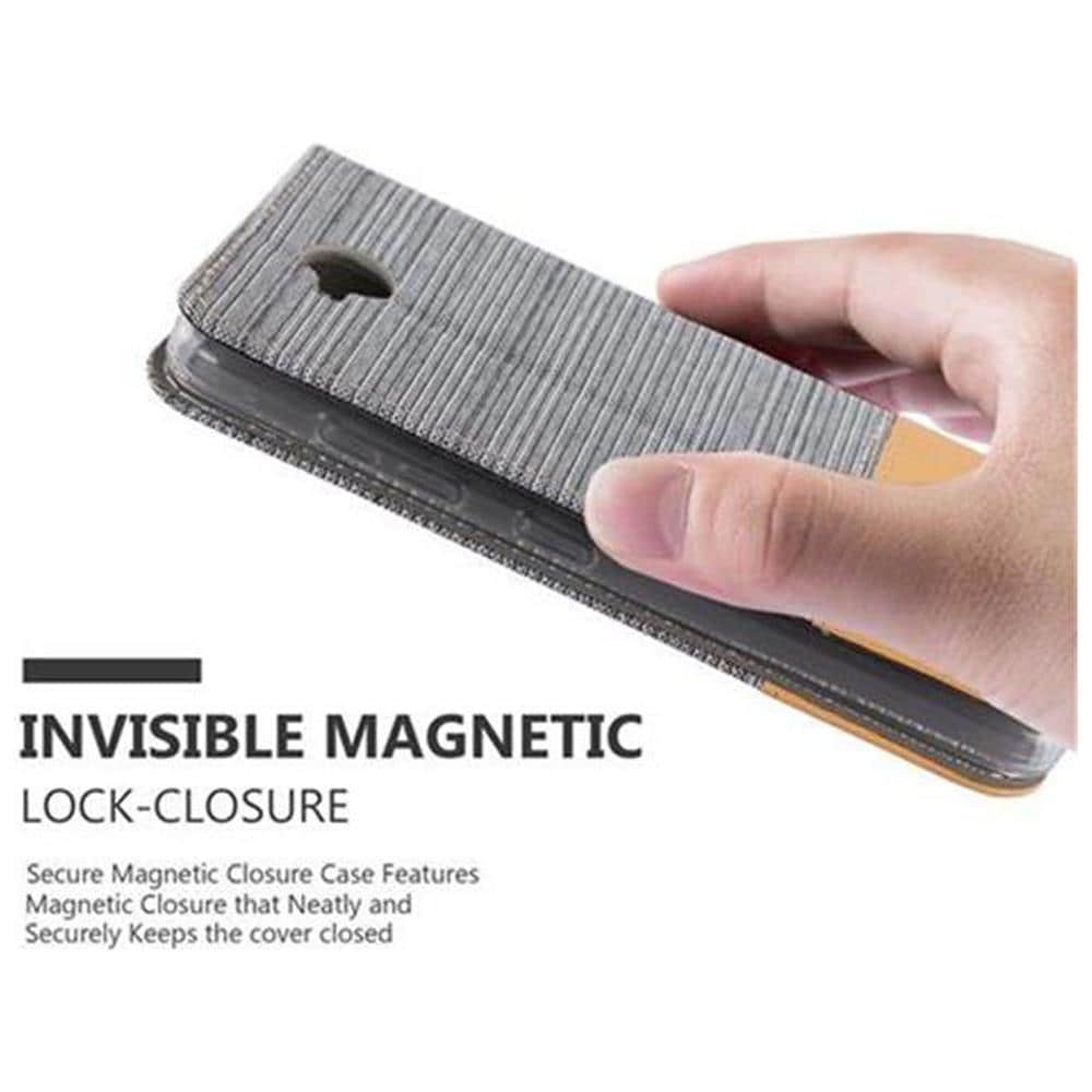 Custodia Compatibile Con Nokia Lumia 650 In Grigio Chiaro Marrone - Coperchio Protettiva Con Chiusura Magnetica, Funzione Stand E Tasca Per Le Carte - Foto 6