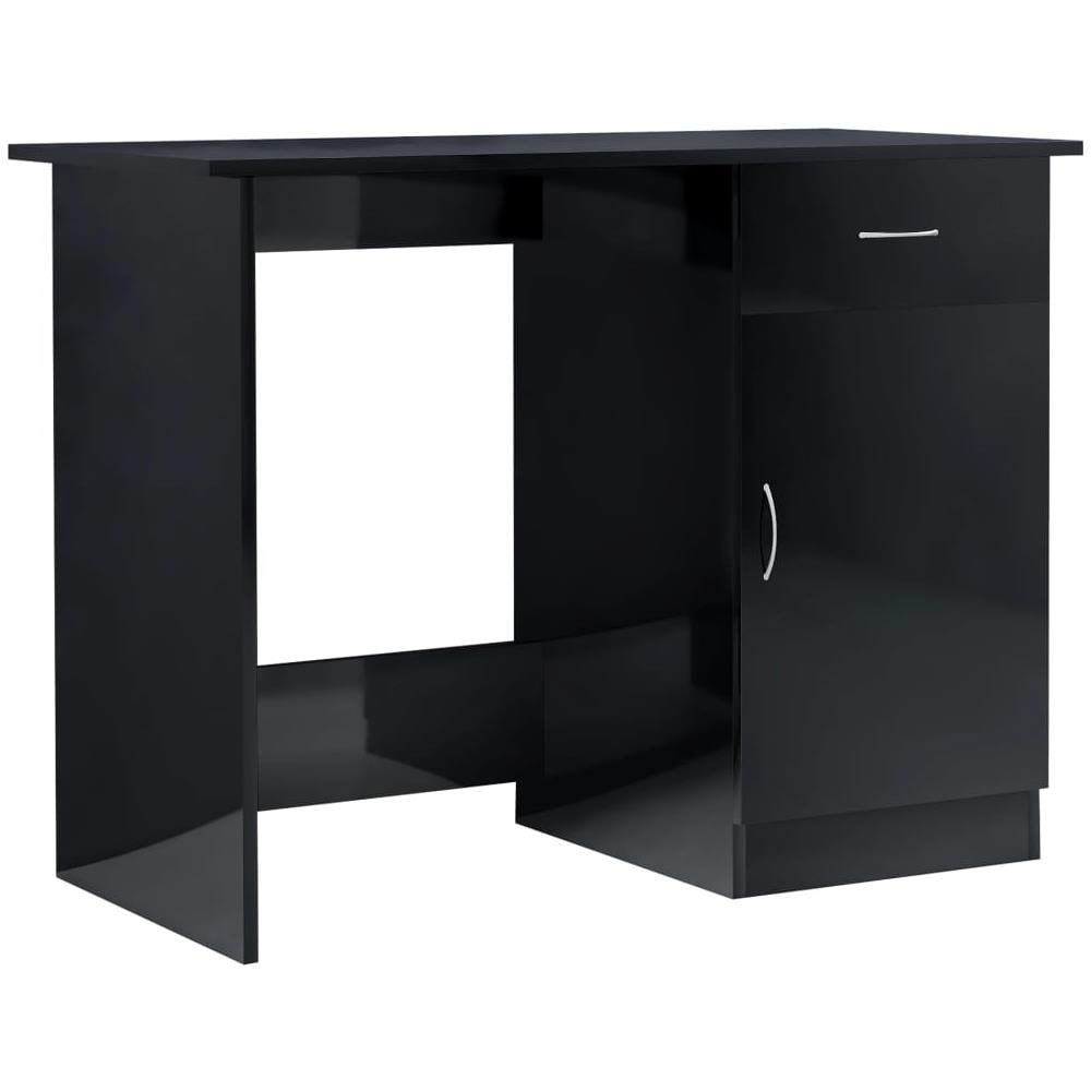 Scrivania Nero Lucido 100x50x76 cm in Legno Multistrato - Foto 2