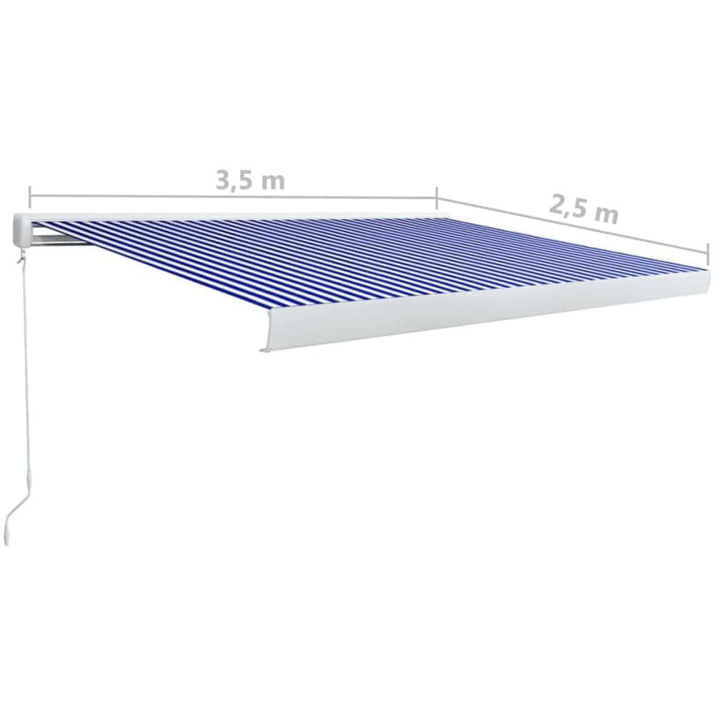 Tenda A Cassonetto Manuale 350x250 Cm Blu E Bianca - Foto 7