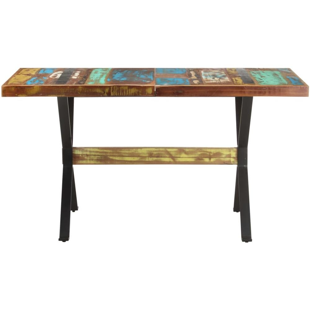 Tavolo Da Pranzo 140x70x76 Cm In Legno Massello Di Recupero - Foto 2