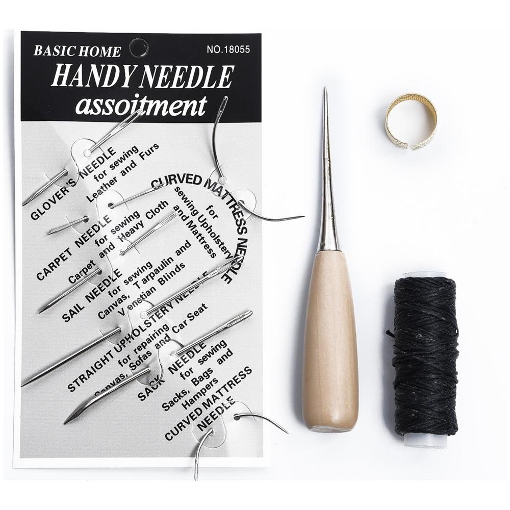 SL-26 HEEPDD 10 Pezzi Ago per riparazioni Scarpe Aghi Cucito in Acciaio Inossidabile Argento Accessorio per Riparazione Scarpe per progetti in Pelle 
