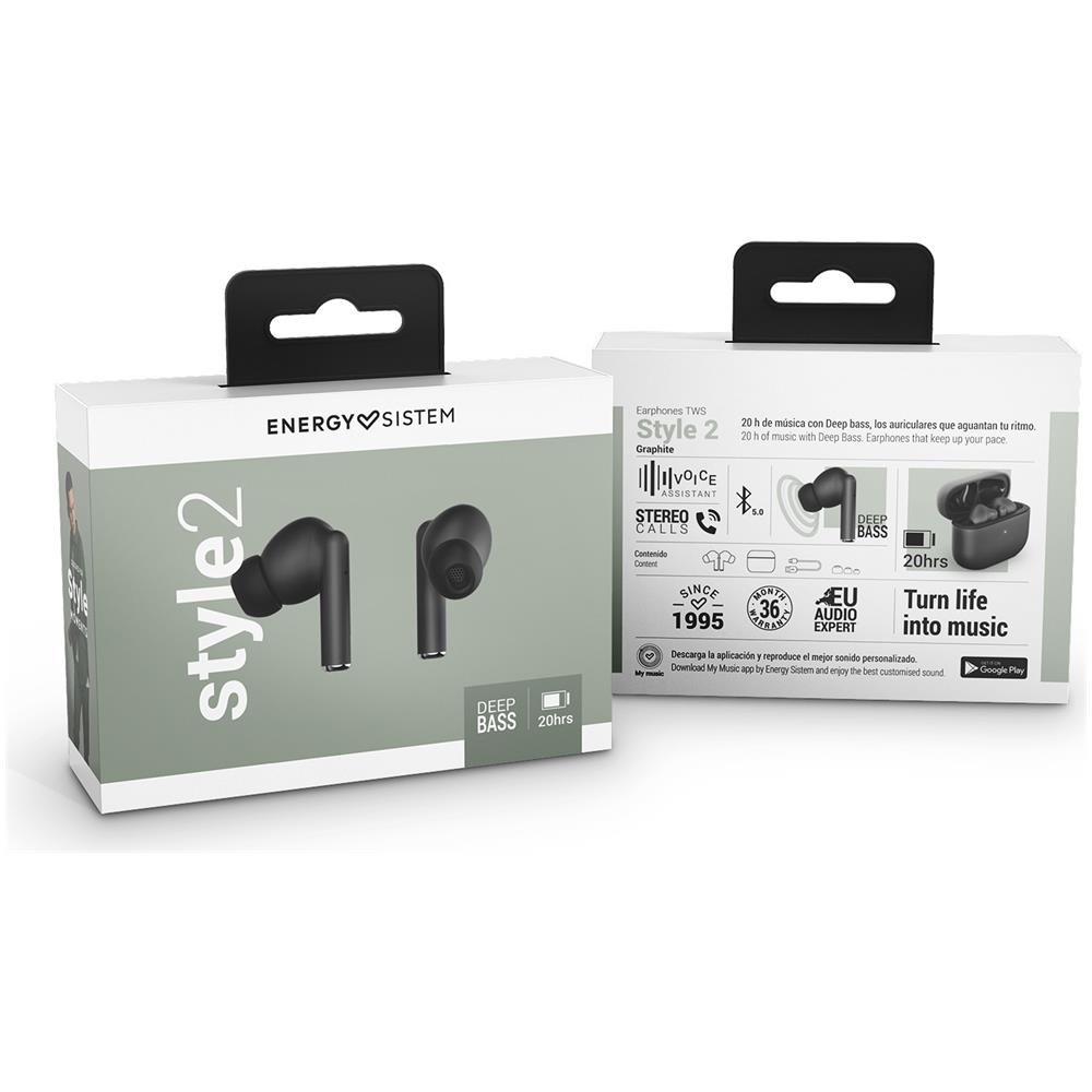 Earphones True Wireless Style 2 Graphite (true Wireless Stereo, Bt 5.1, Deep Bass, Charging Case)  - Foto 2