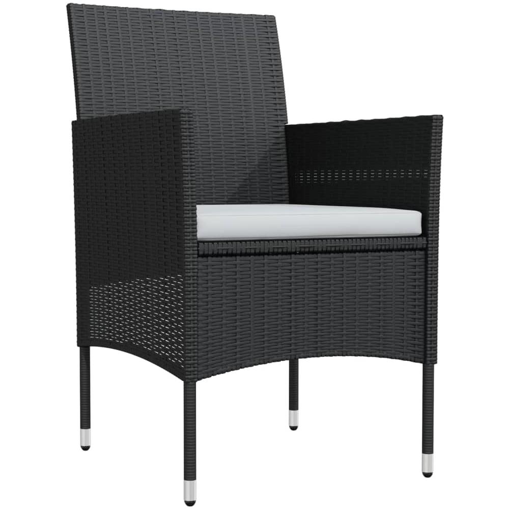 Set Mobili Da Pranzo Per Giardino 5 Pz Con Cuscini Nero - Foto 3