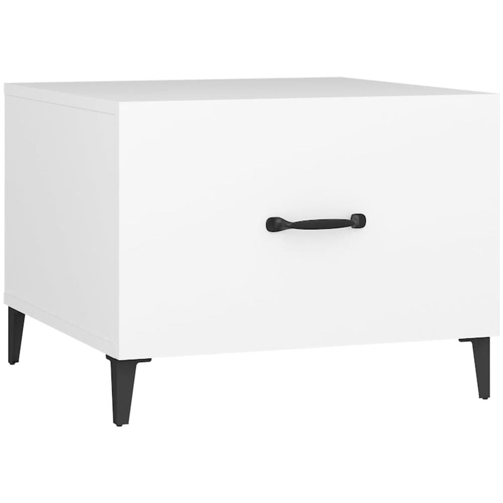 Tavolino Da Salotto Con Gambe In Metallo Bianco 50x50x40 Cm - Foto 1