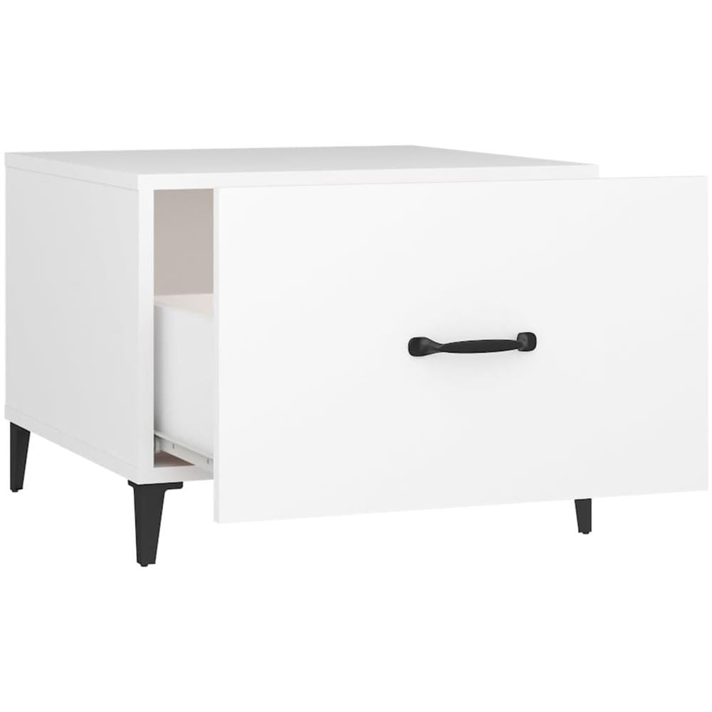 Tavolino Da Salotto Con Gambe In Metallo Bianco 50x50x40 Cm - Foto 7