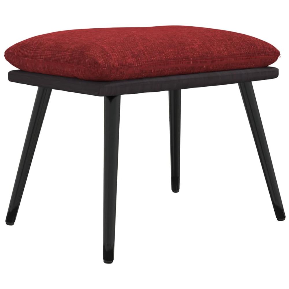 Sgabello Rosso Vino 45x29,5x39 Cm In Tessuto E Similpelle - Foto 1