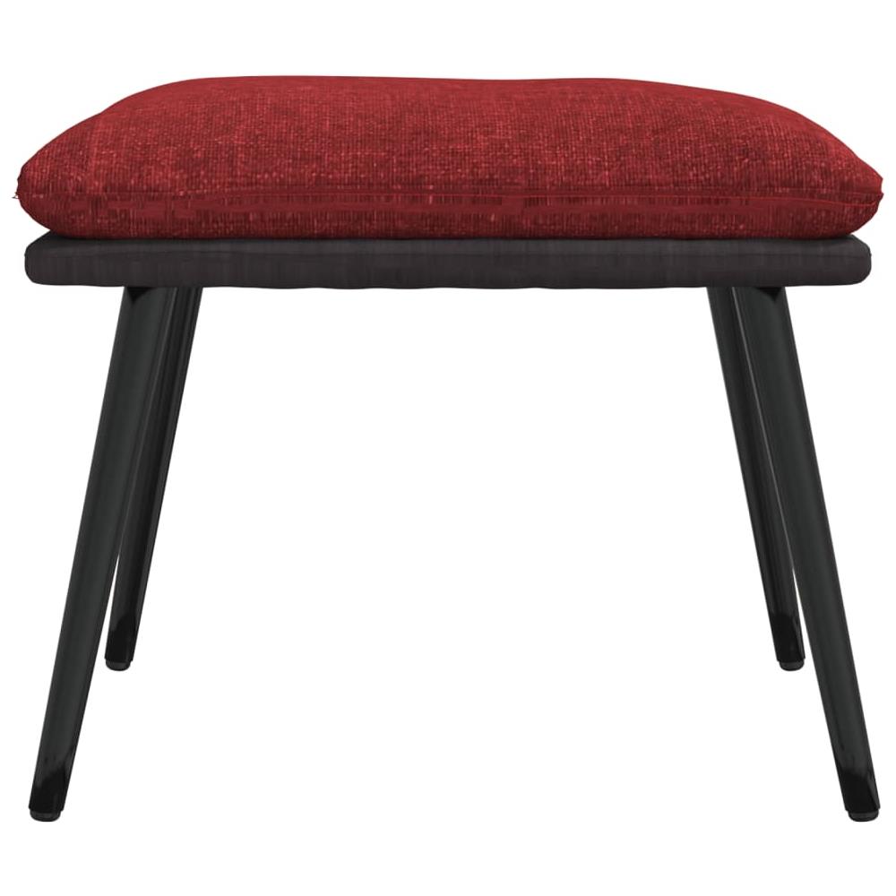 Sgabello Rosso Vino 45x29,5x39 Cm In Tessuto E Similpelle - Foto 2