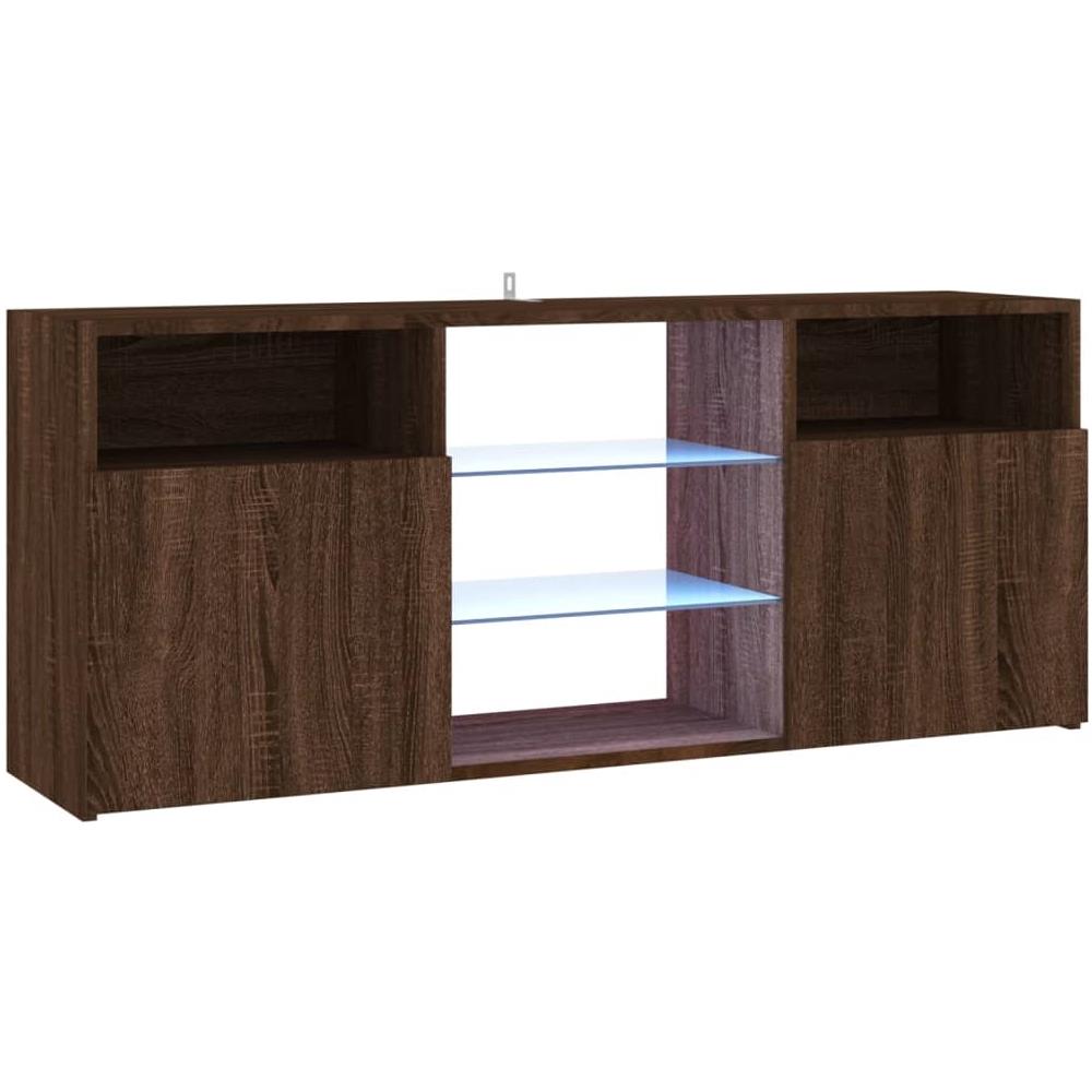 Mobile Porta Tv Con Luci Led Rovere Marrone 120x30x50 Cm - Foto 2