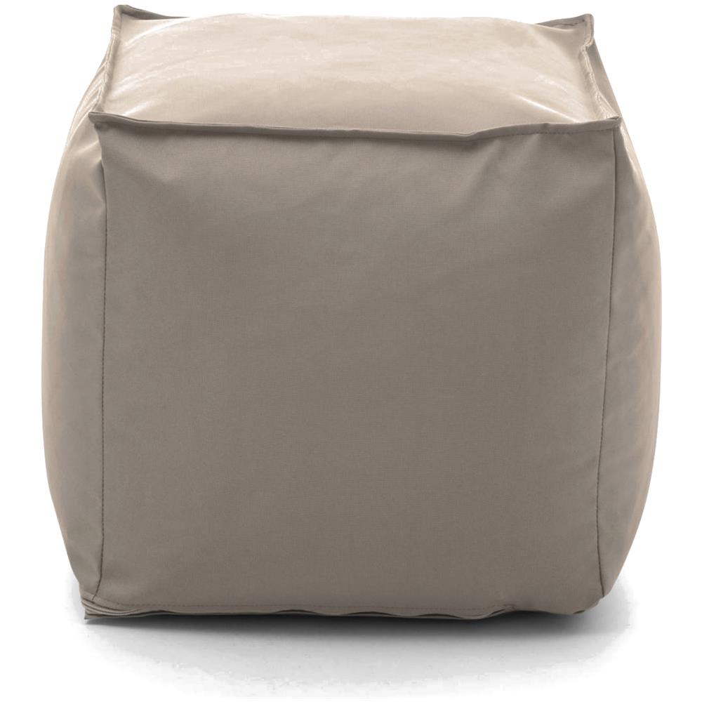 Pouf Annalaura, Pouf Multifunzione, 100% Made In Italy, Poltroncina Relax In Tessuto Imbottito, Cm 45x45h45, Beige - Foto 2