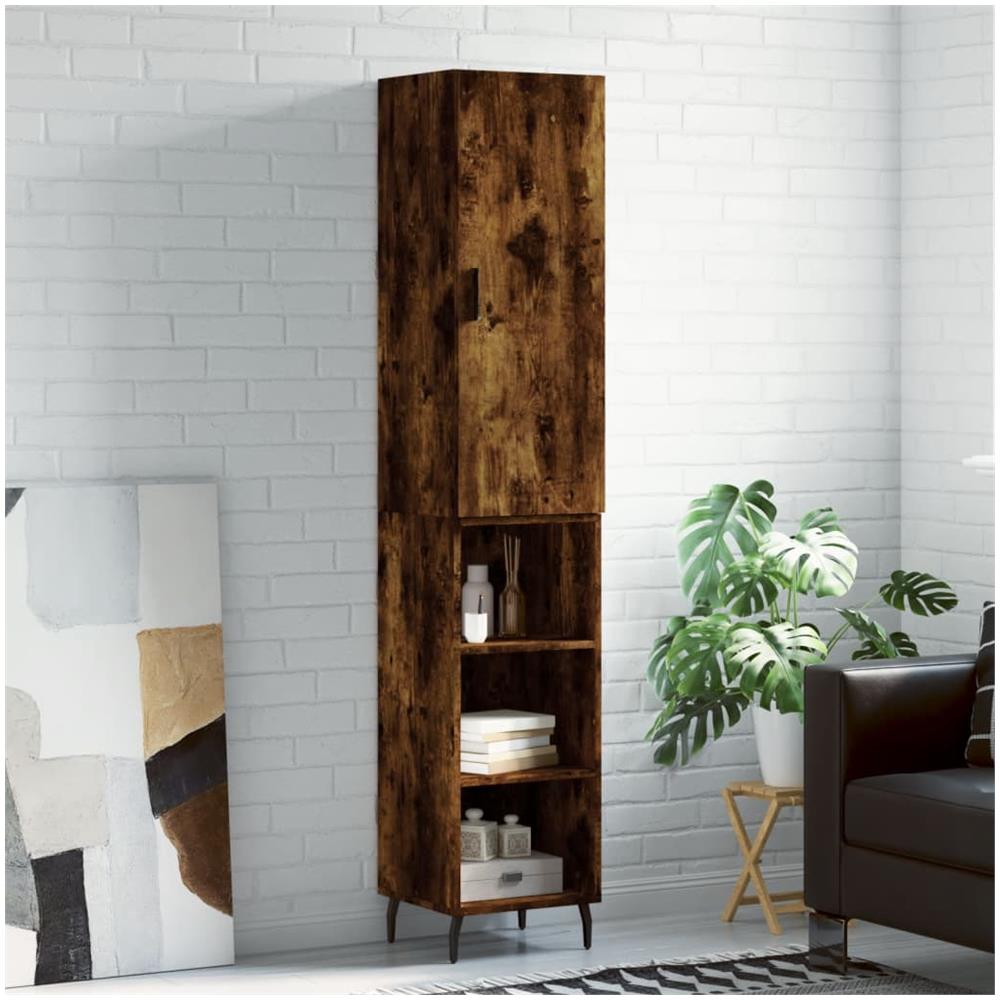 Credenza Rovere Fumo 34,5x34x180 Cm In Legno Multistrato - Foto 1