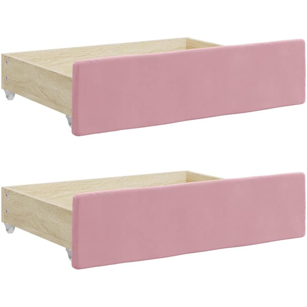 Divano Letto Estraibile Con Cassetti Rosa 100x200 Cm Velluto - Foto 8