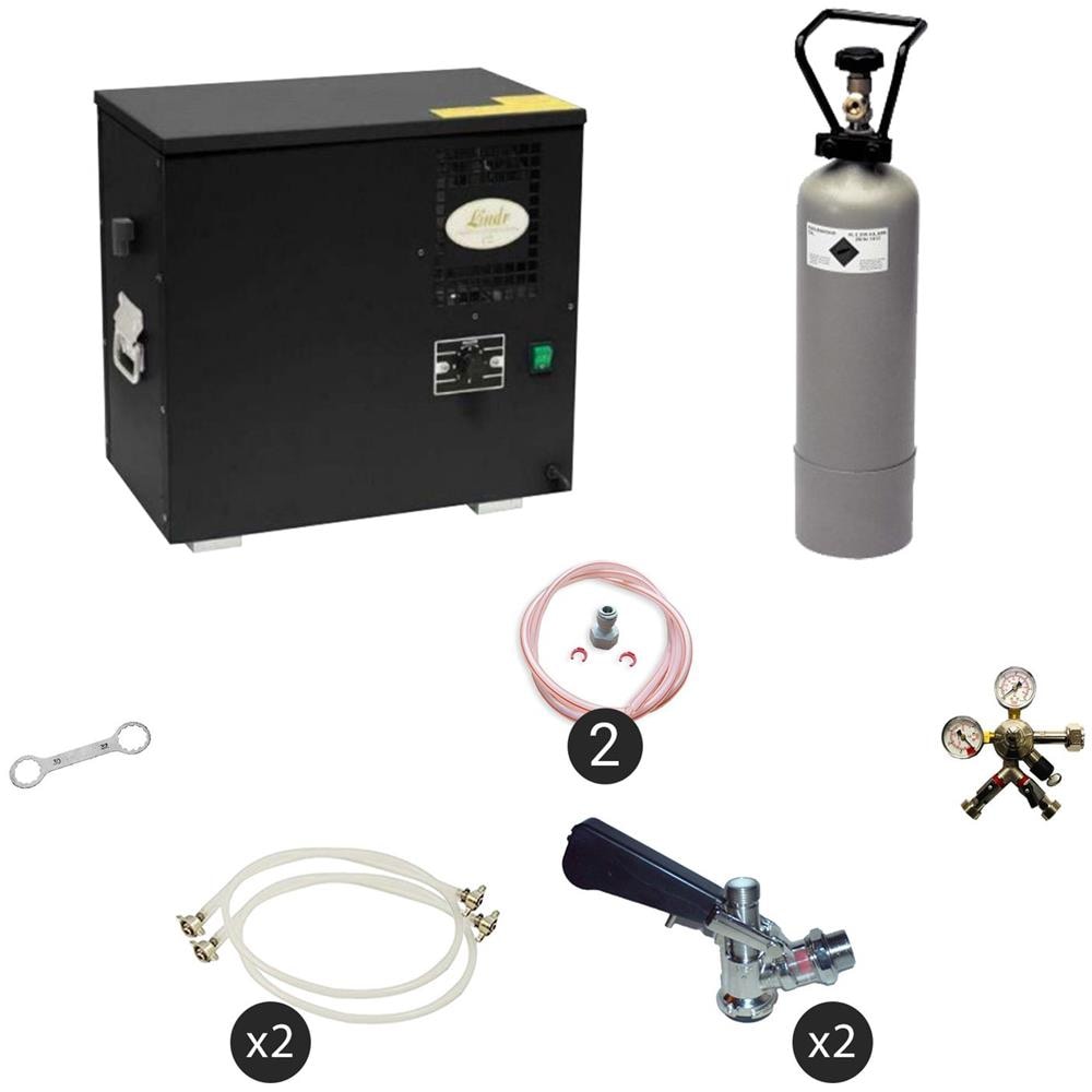 Set Completo Spillatore Birra Dispenser Birra Macchina Per Birra - As-40 2-linee Keg Senza Keg 2 Type D - Foto 1