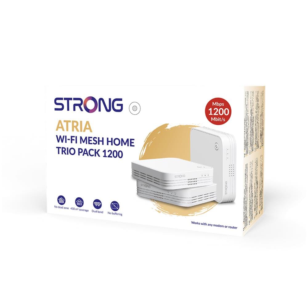 Router Wireless Wi-Fi Mesh Home Trio Pack 1200 Dual-band (2.4 GHz / 5 GHz) Wi-Fi 5 (802.11ac) Colore Bianco - Foto 2