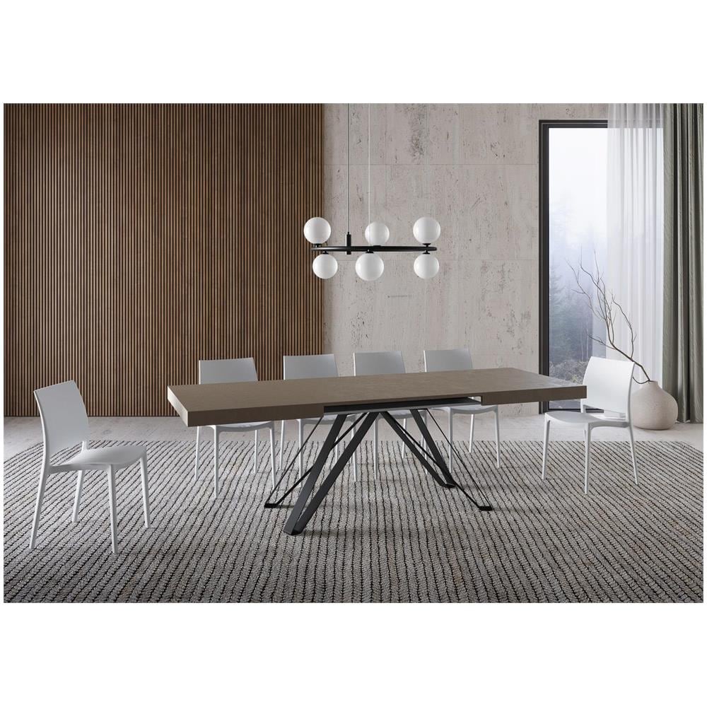 Tavolo allungabile 90x160/264 cm Terium tortora gambe antracite - Foto 3