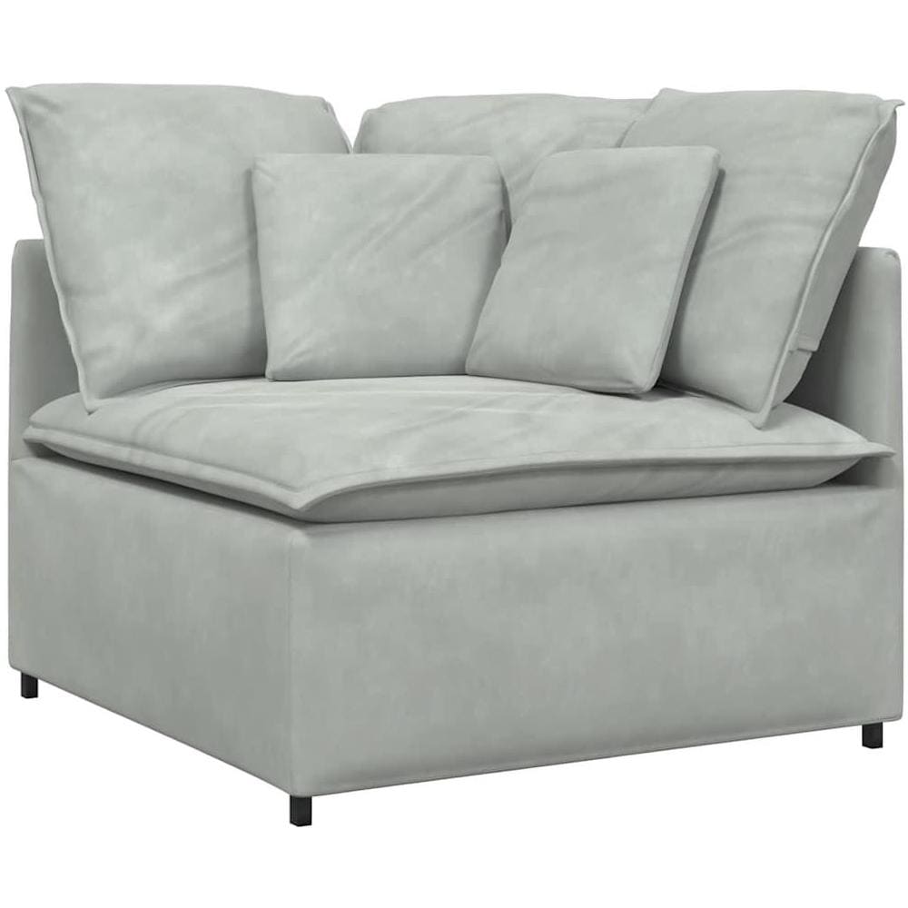 Modulo Angolare Divano Modulare con Cuscini Grigio Chiaro 100cm - Foto 1