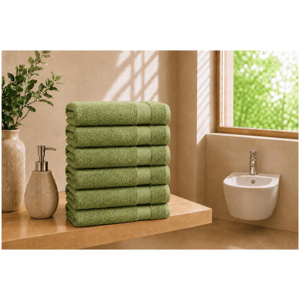Set 6 Asciugamani Ospite 40x60 cm - Herbal Garden /Verde Erba - Foto 1