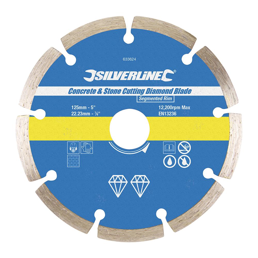 633624 Lama A Disco Diamantata Per Taglio Cemento E Pietra Bordo Segmentato 125 X 22,23 Mm - Foto 1