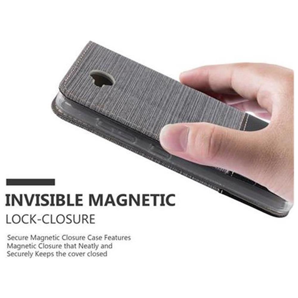 Custodia Compatibile Con Nokia Lumia 650 In Grigio Nero - Coperchio Protettiva Con Chiusura Magnetica, Funzione Stand E Tasca Per Le Carte - Foto 6