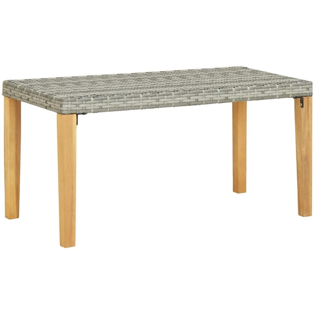 Panchina da Giardino 120 cm Grigia Polyrattan e Legno Acacia - Foto 1