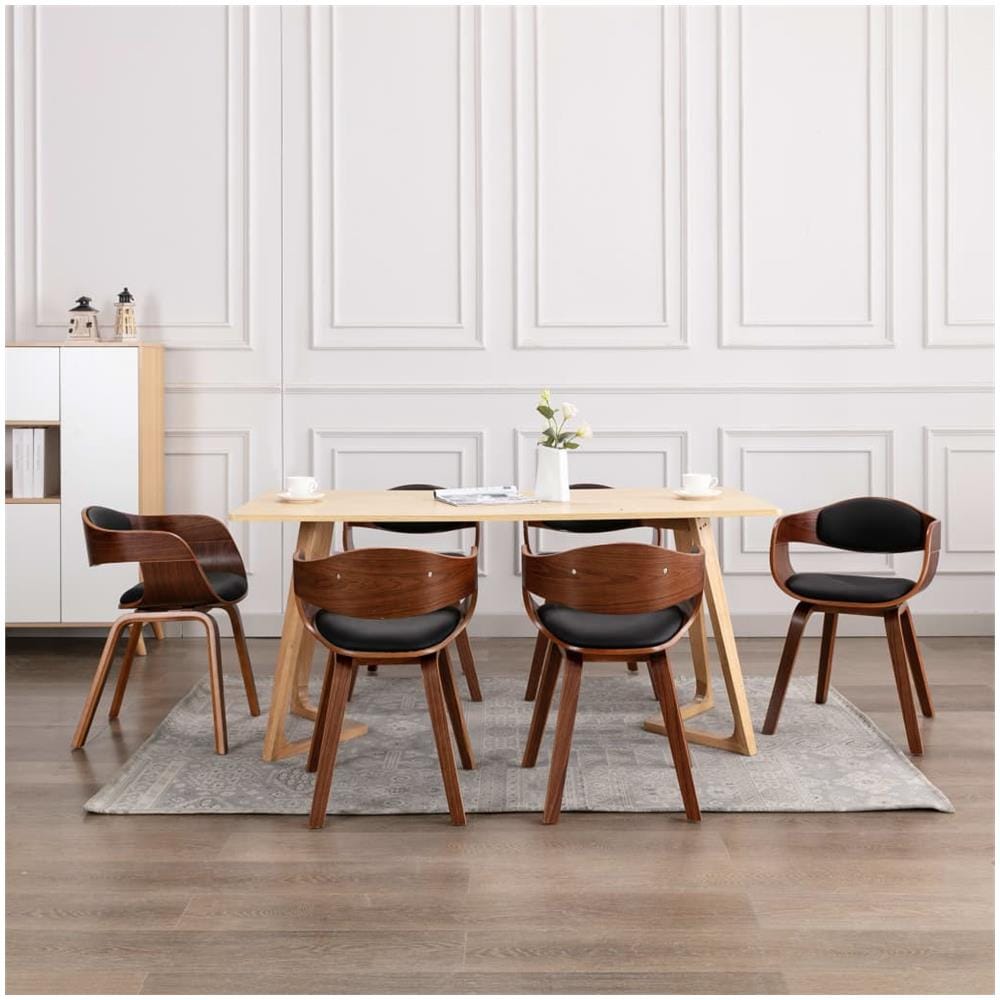 Sedie Da Pranzo 6 Pz In Legno Piegato E Similpelle - Foto 1