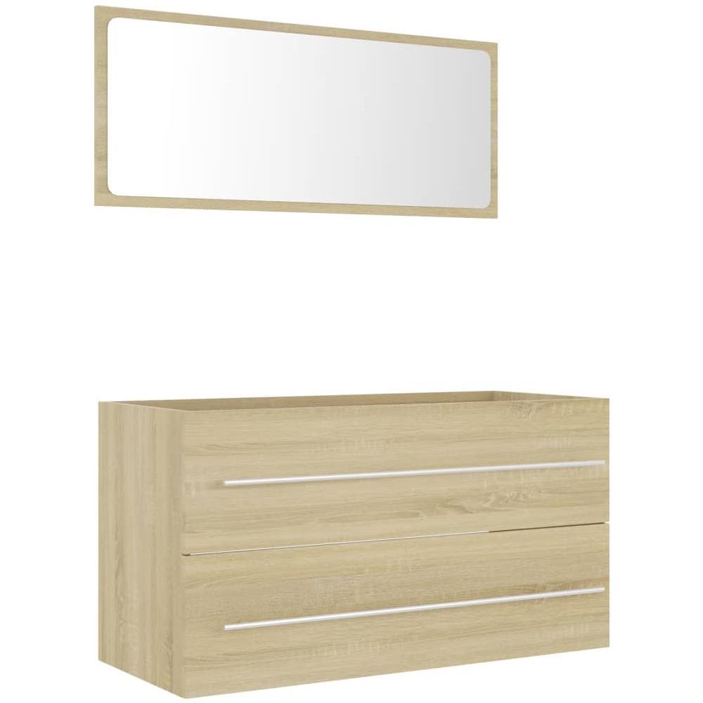Set Mobili Da Bagno 2 Pz Rovere Sonoma In Truciolato - Foto 2