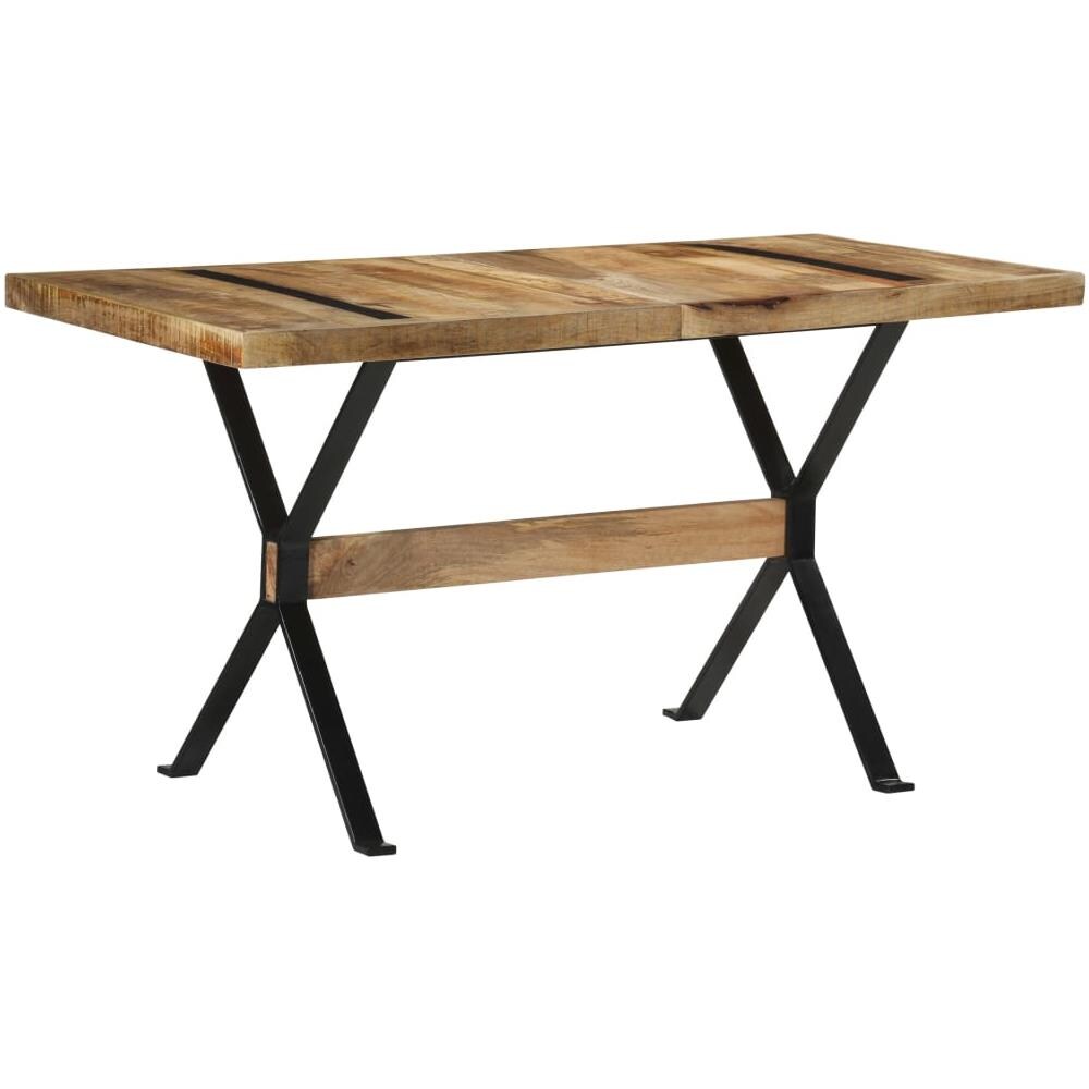 Tavolo Da Pranzo 140x70x76 Cm In Legno Di Mango Grezzo - Foto 8