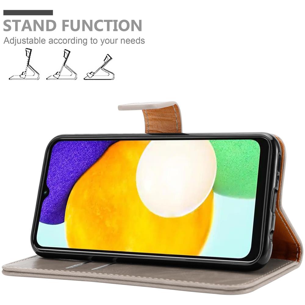Custodia Compatibile Con Samsung Galaxy A13 5g In Marrone Cappuccino - Coperchio Protettiva Con Chiusura Magnetica, Funzione Stand E Tasca Per Le Carte - Foto 2