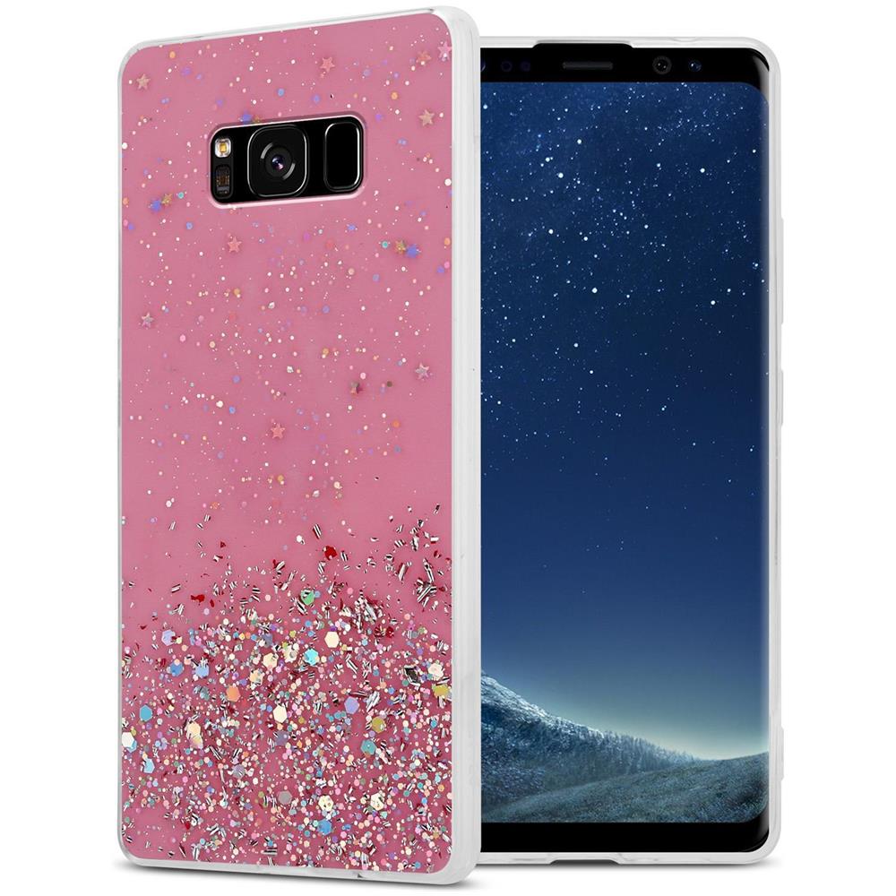 Custodia Compatibile Con Samsung Galaxy S8 Plus In Rosa Con Glitter - Coperchio Protettivo In Silicone Tpu Flessibile Con Glitter Scintillanti - Foto 1