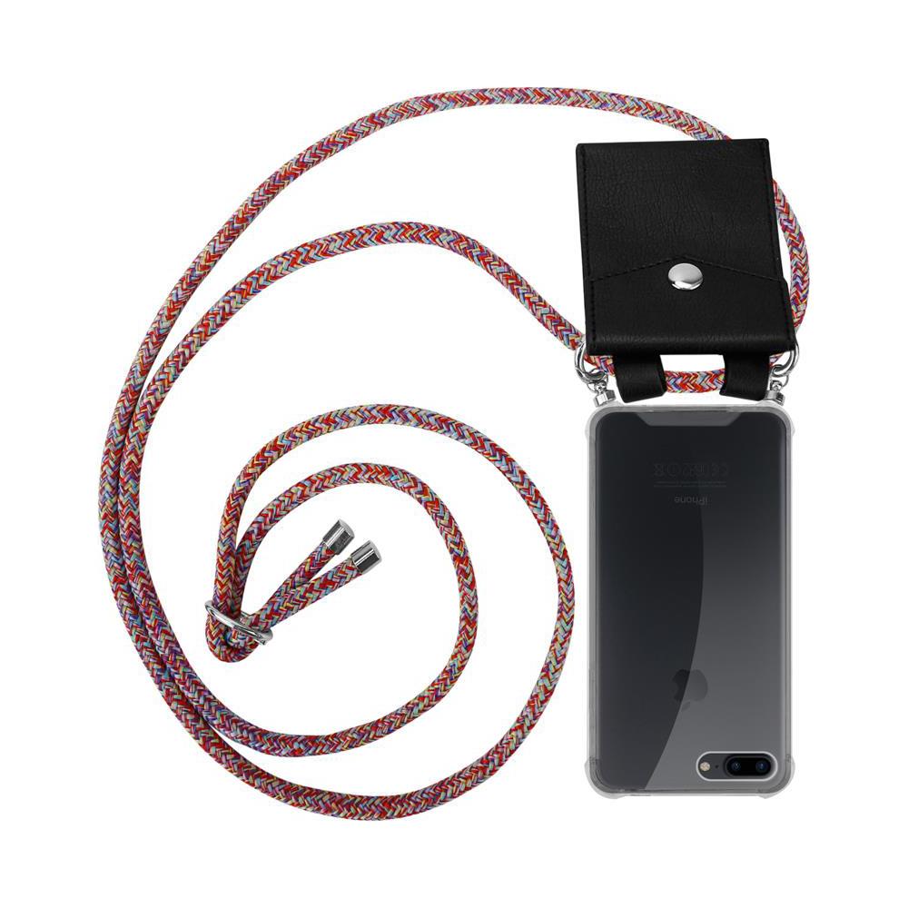 Catena Di Telefoni Cellulari Compatibile Con Apple Iphone 8 Plus / 7 Plus / 7s Plus In Colorful Parrot - Coperchio Protettivo In Silicone Con Anelli D'argento, Cinturino In Corda E Custodia Staccabile - Foto 1