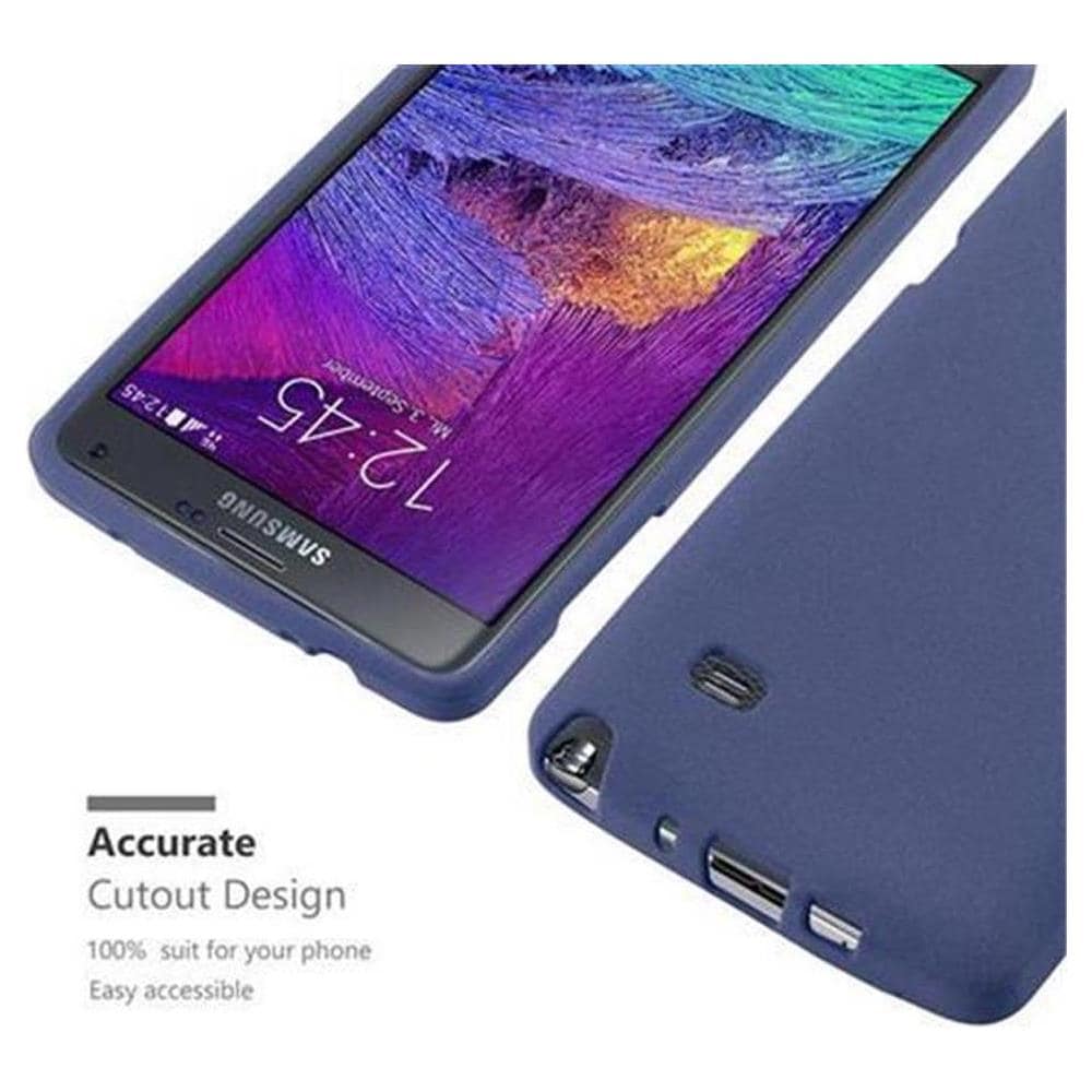 Custodia Compatibile Con Samsung Galaxy Note 4 In Frost Blu Scuro - Coperchio Protettivo In Silicone Tpu Flessibile - Foto 2
