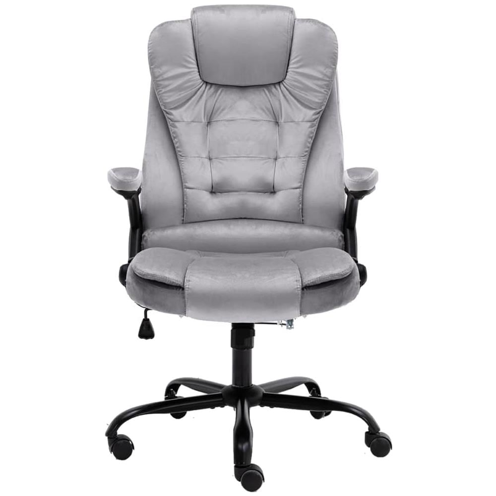 Sedia Da Ufficio Grigio Chiaro In Velluto - Foto 2