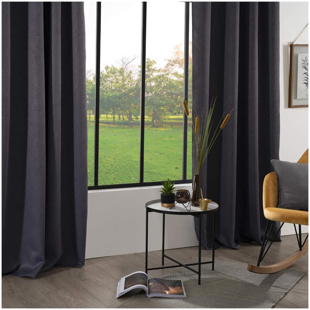 Tenda Oscurante Per Finestra Moderna, Motivo: Foglie, 140 X 260 Cm, Colore: Grigio - Foto 4