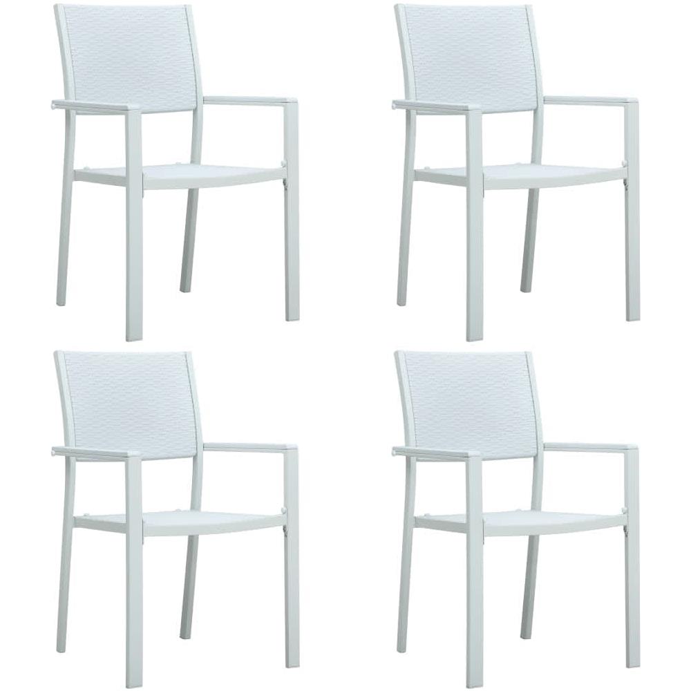 Set Mobili Da Pranzo Da Giardino 7 Pz Bianco E Nero - Foto 3