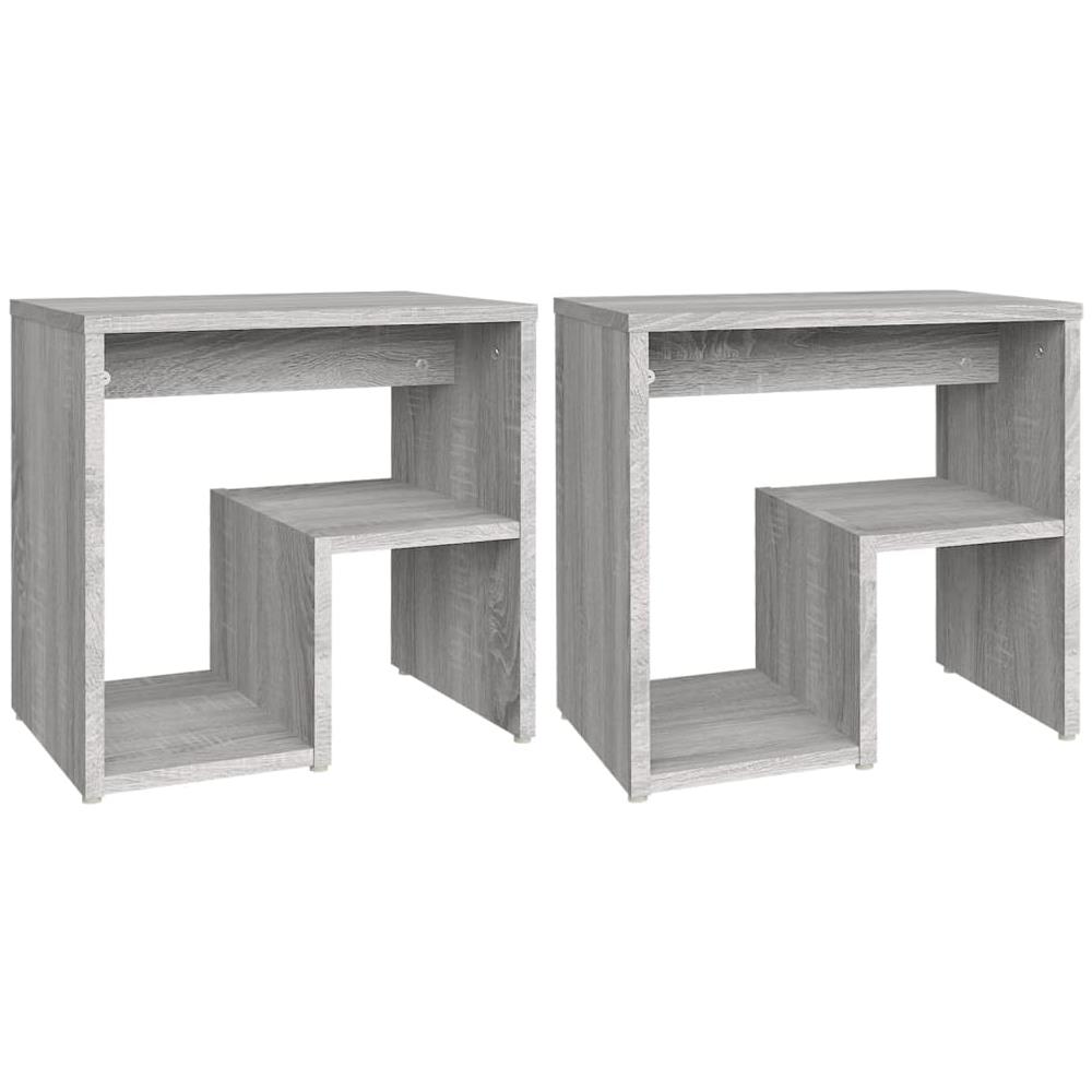 Comodini Grigio Sonoma 2 Pz 40x30x40 Cm In Legno Multistrato - Foto 1