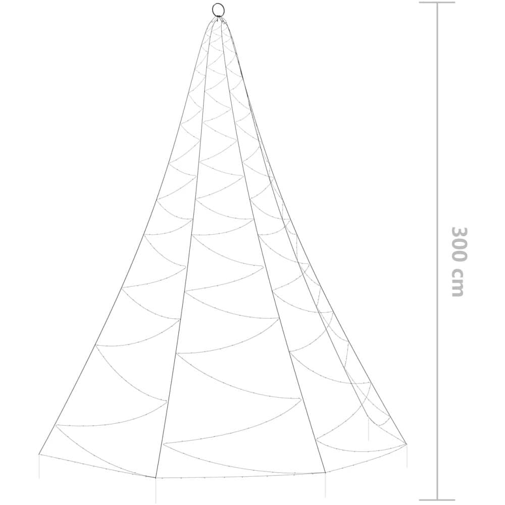 Albero Da Parete Con Gancio Metallico 260 Led Bianco Freddo 3 M - Foto 2